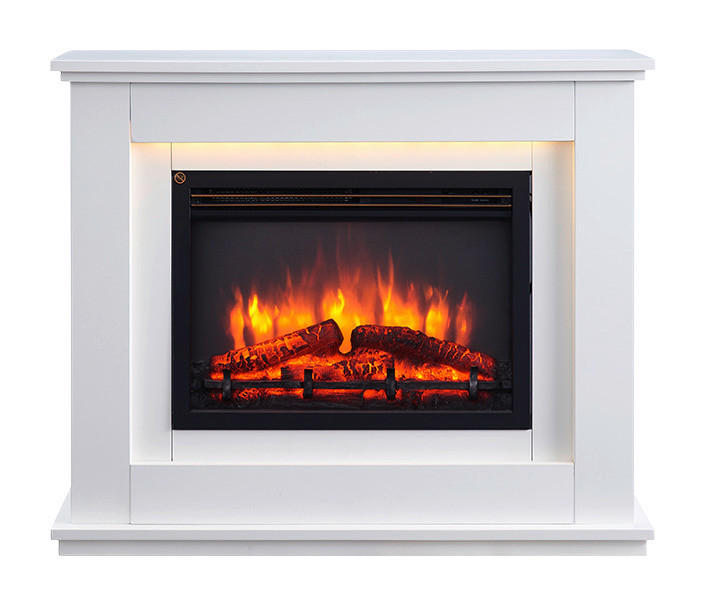 Balderia Elektrischer-Kamin Baldur weiß Metall MDF B/H/T: ca. 100x82,5x27,9 cm ca. 200 W Baldur - weiß (100,00/82,50/27,90cm) - Balderia