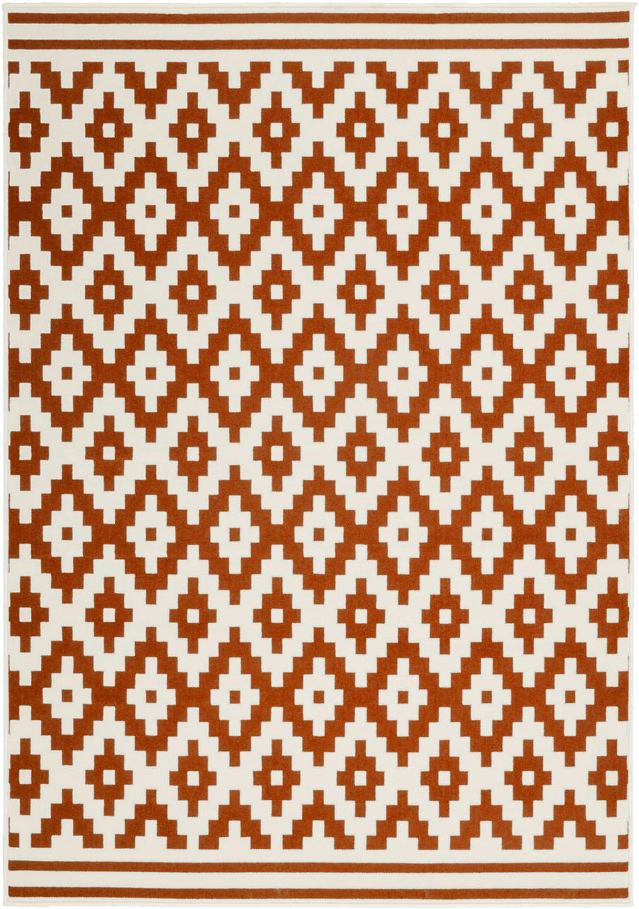 Kayoom Kurzflorteppich Now! 325 orange B/L: ca. 160x230 cm Now! 325 - orange/elfenbein (160,00/230,00cm) - Kayoom