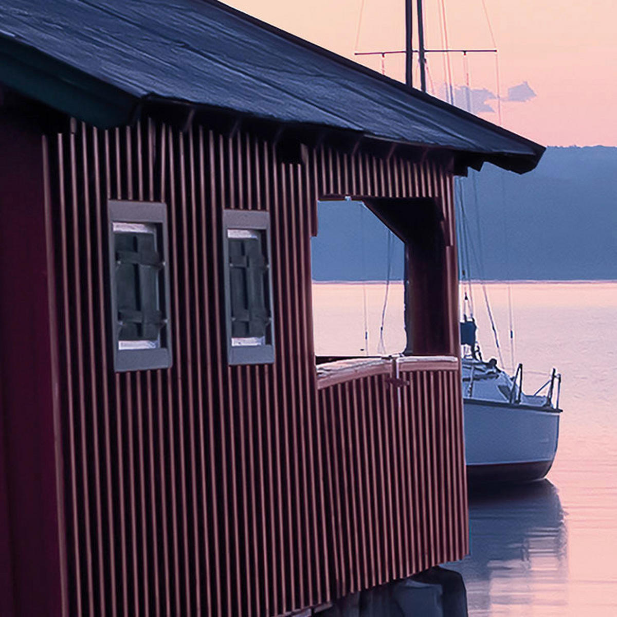 Komar Fototapete Das grüne Bootshaus B/L: ca. 200x280 cm Das grüne Bootshaus - (200,00/280,00cm) - Komar