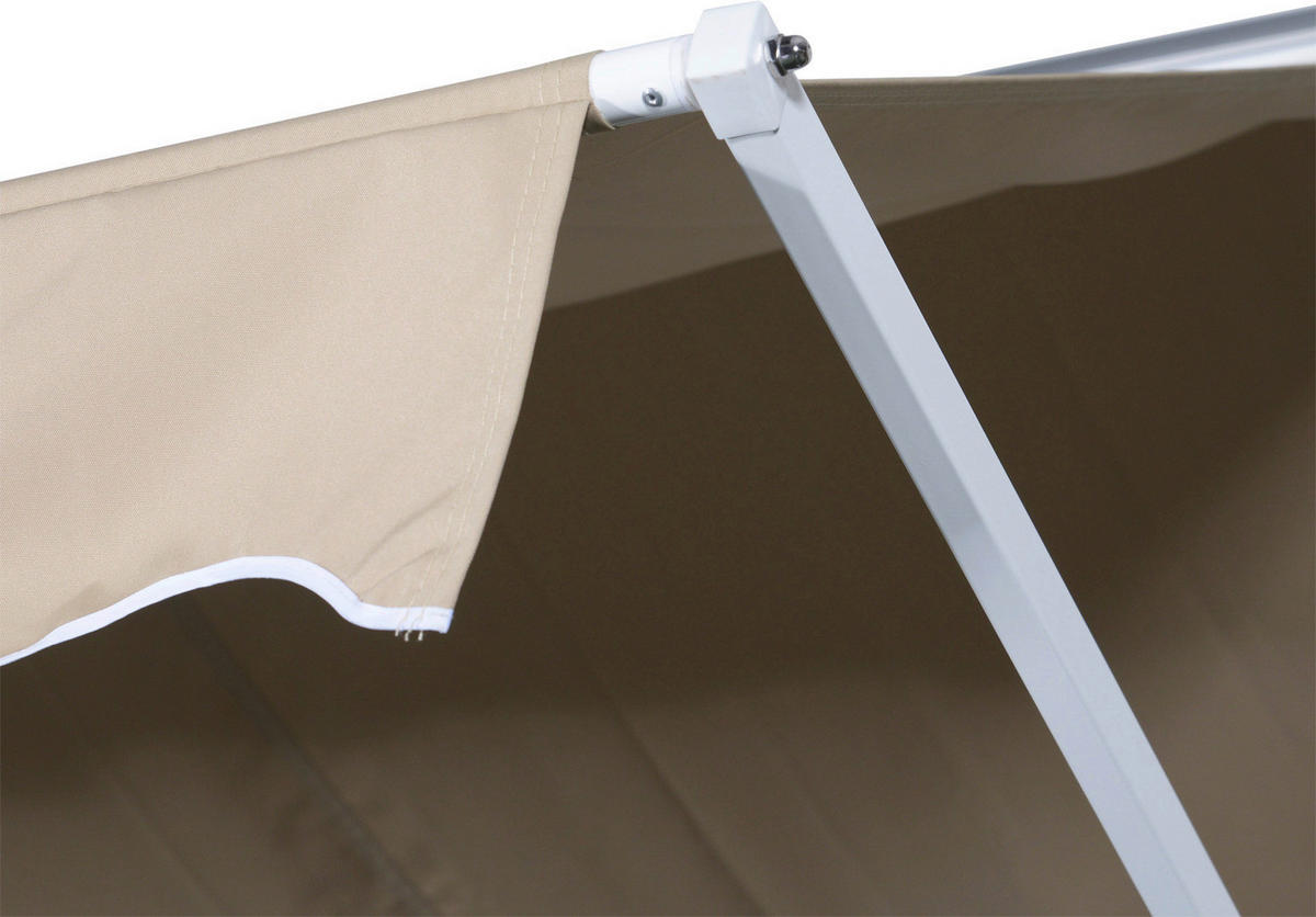 Outsunny Standmarkise creme Polyester-Mischgewebe B/H/L: ca. 294x250x295 cm Standmarkise_mit_Kurbel - creme (295,00/294,00/250,00cm) - Outsunny