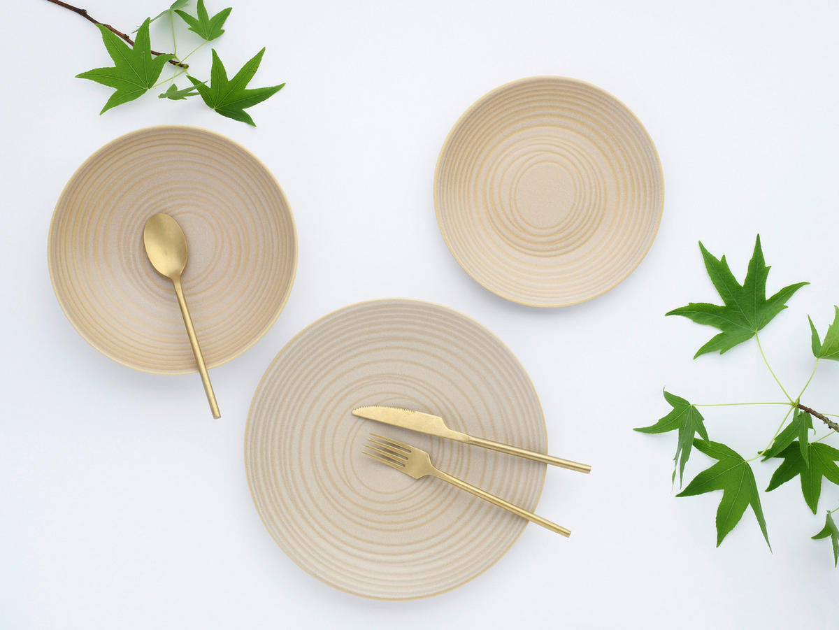 CreaTable Tafelservice Lava Stone Sand sandbeige Steinzeug Lava Stone Sand - sandbeige - CreaTable