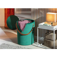 Inter Link Hocker Papua grün MDF Samtoptik B/H/T: ca. 35x45x35 cm Papua - grün (35,00/45,00/35,00cm) - Inter Link