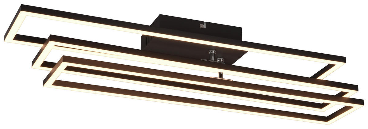 Reality LED-Deckenleuchte R64423132 Corso schwarz Metall B/H/T: ca. 66x10x60 cm 1 Brennstellen Corso - schwarz (66,00/10,00/60,00cm) - Reality