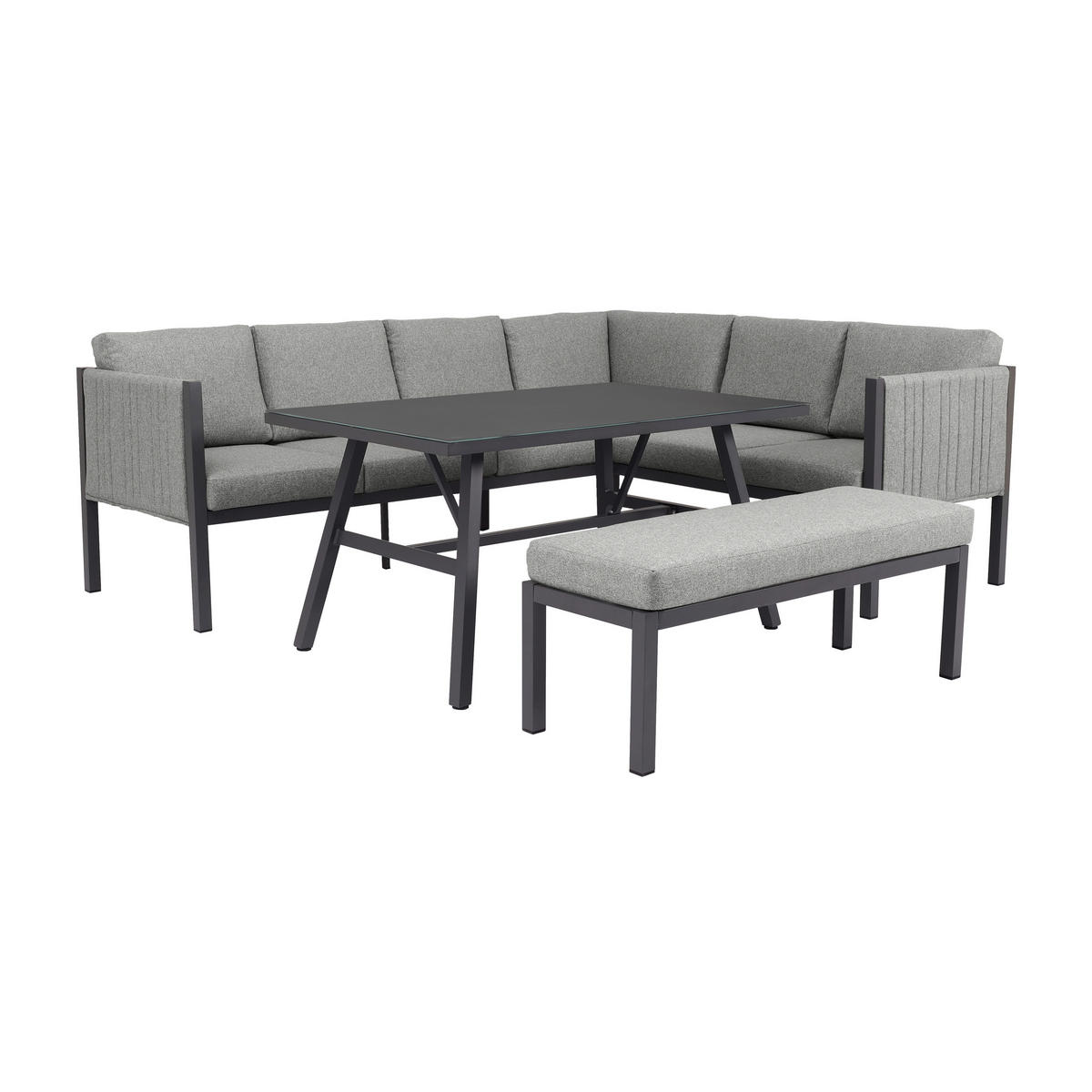 POCOline Gartensitzgruppe Alicante grau Alu Alicante - dunkelgrau/grau - POCOline