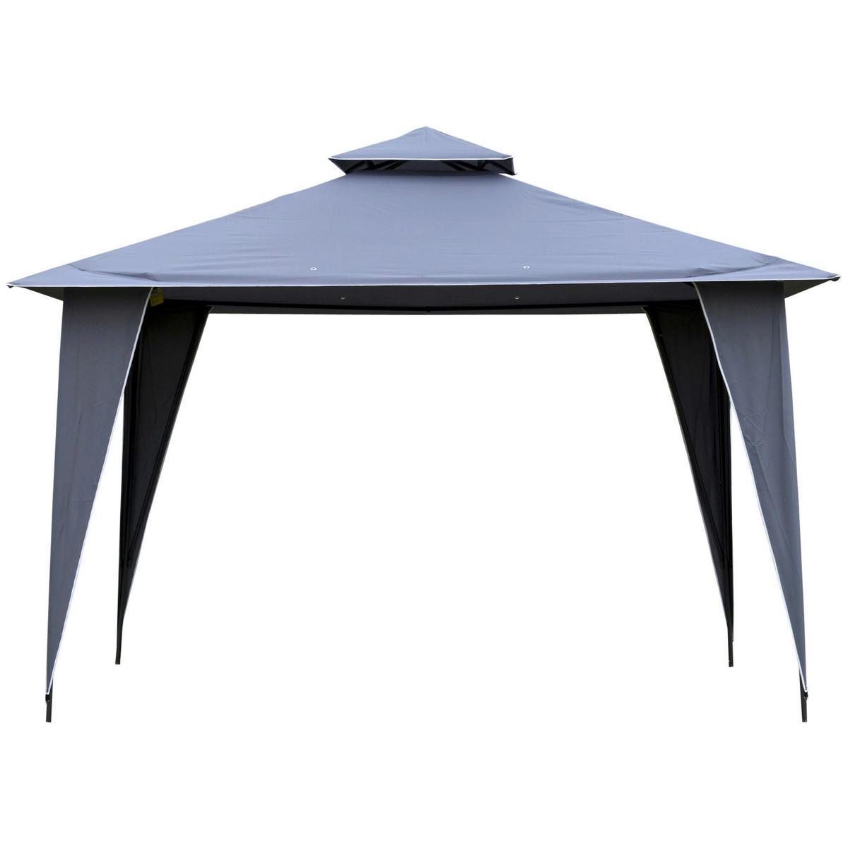 Outsunny Pavillon grau Metall B/H/L: ca. 345x268x345 cm Pavillon - grau (345,00/345,00/268,00cm) - Outsunny