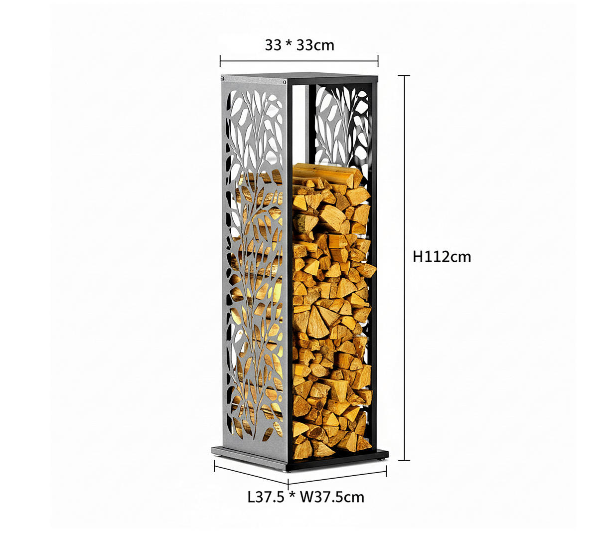Westmann Kaminholzregal Luma anthrazit B/H/L: ca. 38x112x38 cm Luma - anthrazit (38,00/38,00/112,00cm) - Westmann