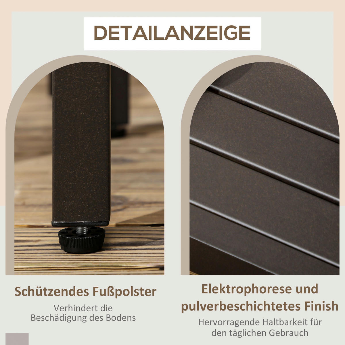 Outsunny Beistelltisch Beistelltisch - braun (91,00/51,00/46,00cm) - Outsunny