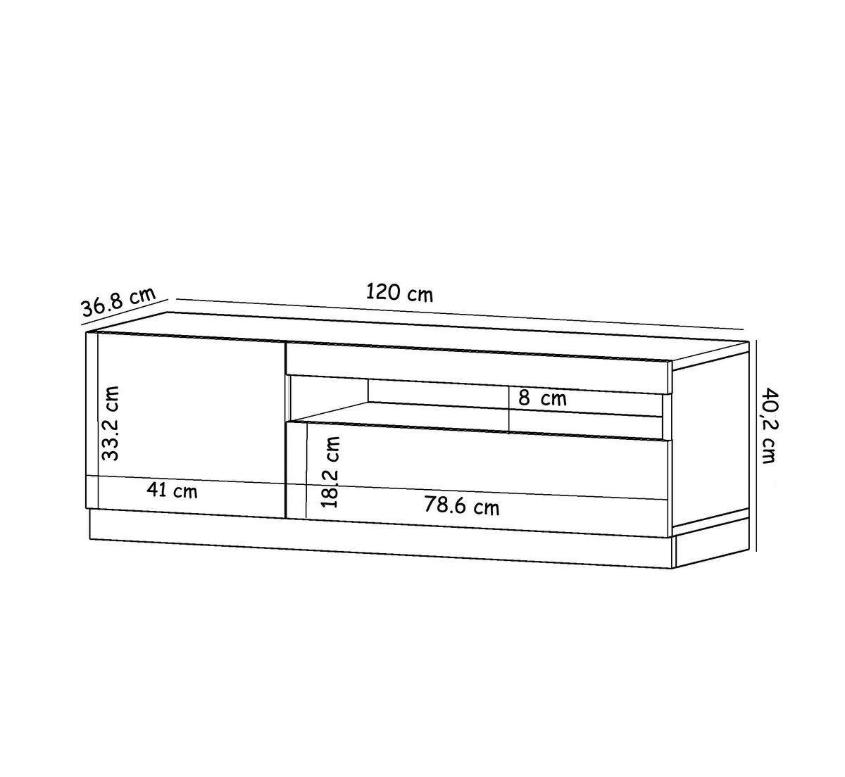 TV-Lowboard 9505 weiß Marmor Optik B/H/T: ca. 120x40x37 cm 9505 - weiß (120,00/40,00/37,00cm) - moebel17