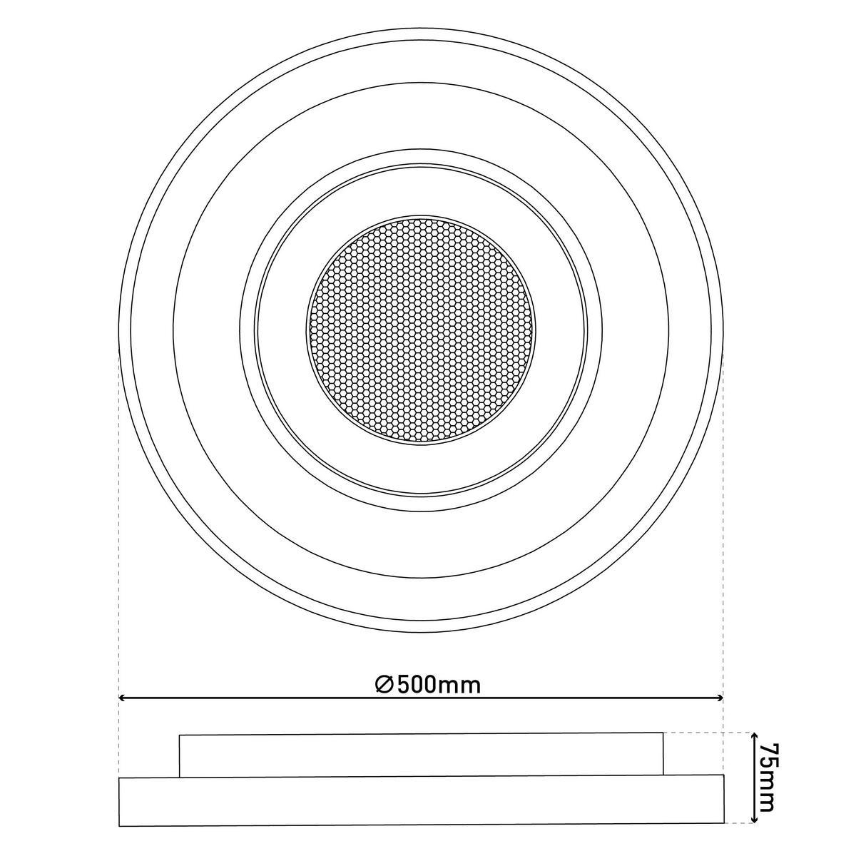 Näve Leuchten LED-Deckenleuchte weiß Kunststoff Metall B/H/T/D: ca. 50x7,5x50x50 cm DOIRA - weiß (50,00/7,50/50,00cm) - Näve Leuchten