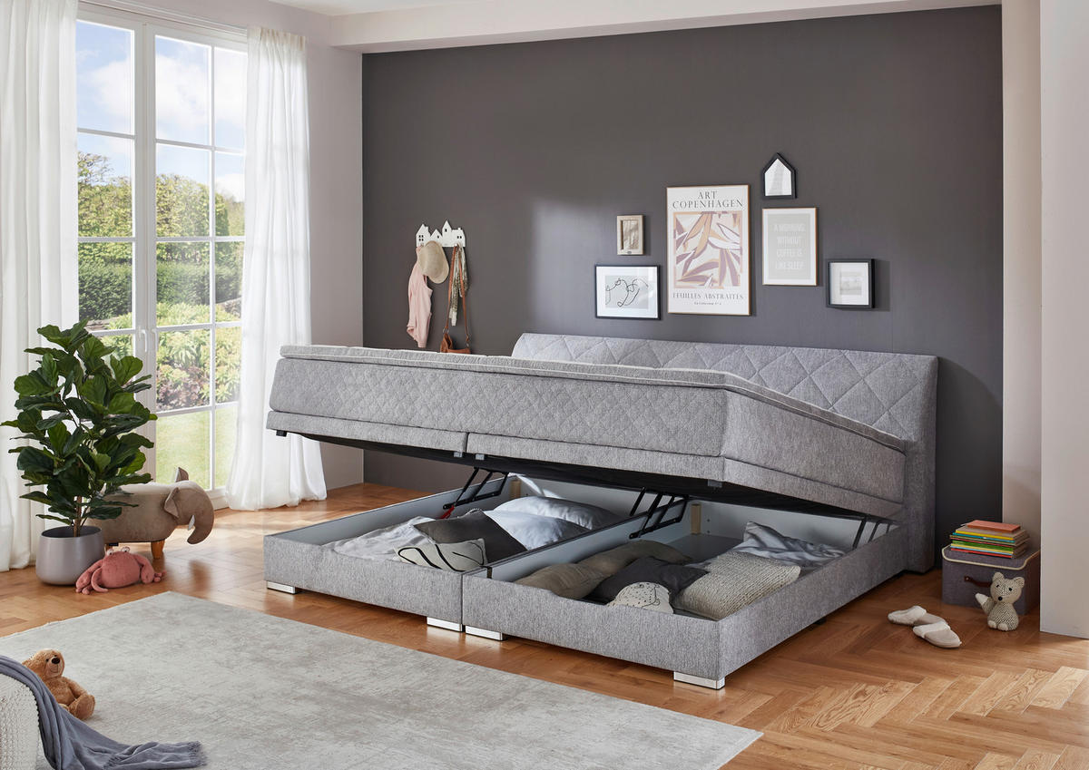 Familienboxbett Korfu silber Korfu - Chrom/silber (256,00/110,00/218,00cm)