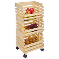 HI Obsthorde 3-teilig natur Kiefer B/H/T: ca. 37x80x25 cm Stapelhorde 90055 - natur (37,00/80,00/25,00cm) - HI