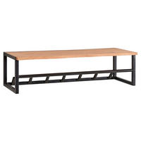 Wandgarderobe natur schwarz pulverbeschichtet B/H/T: ca. 80x33x22 cm Wandgarderobe - natur/schwarz (80,00/33,00/22,00cm) - Wohnling