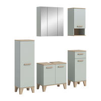 Badezimmer-Set STAR hellgrün Eiche hell Nachbildung B/H/T: ca. 158x190x34 cm STAR - hellgrün (158,00/190,00/34,00cm) - xonox.home