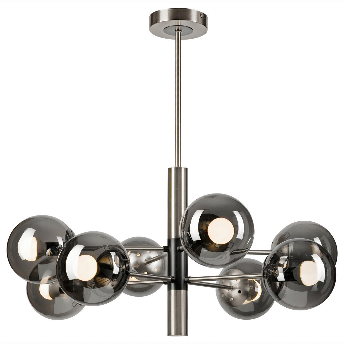 Lamkur Deckenleuchte Chrom Stahl Glas B/H/L: ca. 66x68x66 cm E14 8 Brennstellen ROLLO - Chrom (66,00/66,00/68,00cm) - Lamkur