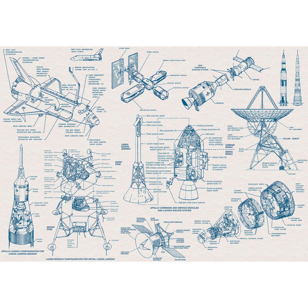 Komar Fototapete Spacecraft Architecture, glatt, bedruckt, Comic, Retro, mehrfarbig, BxH: 400x280 cm, glatt, bedruckt
