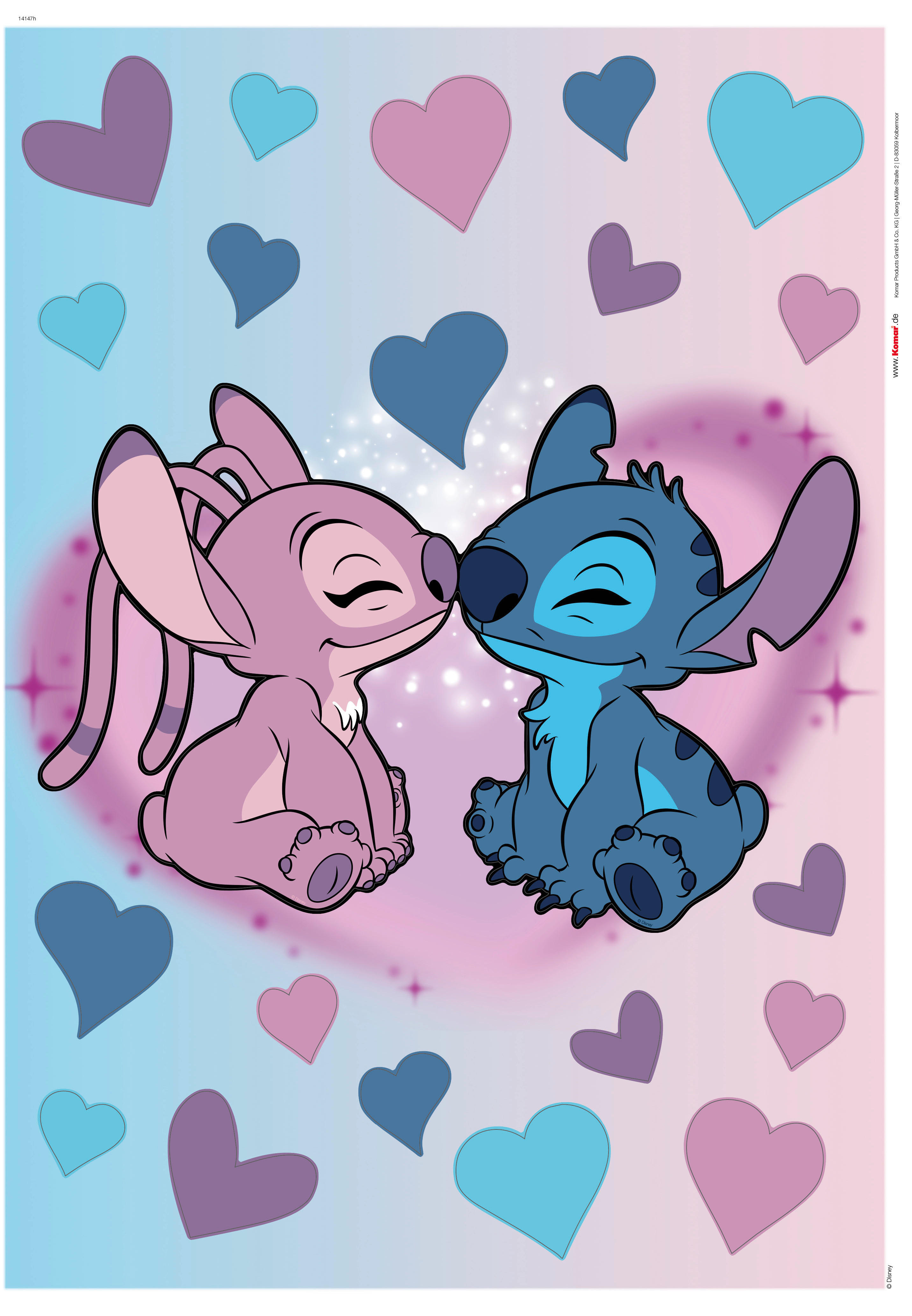Komar Wandtattoo Stitch and Angel Cutie  Stitch and Angel Cutie B/L: ca. 50x70 cm Stitch and Angel Cutie - (50,00/70,00cm) - Komar