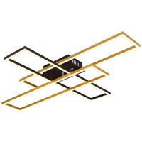 GLOBO LED-Deckenleuchte schwarz gold Aluminium Metall B/H/T: ca. 60x9,5x80 cm DAKARI - gold/schwarz (60,00/9,50/80,00cm) - GLOBO