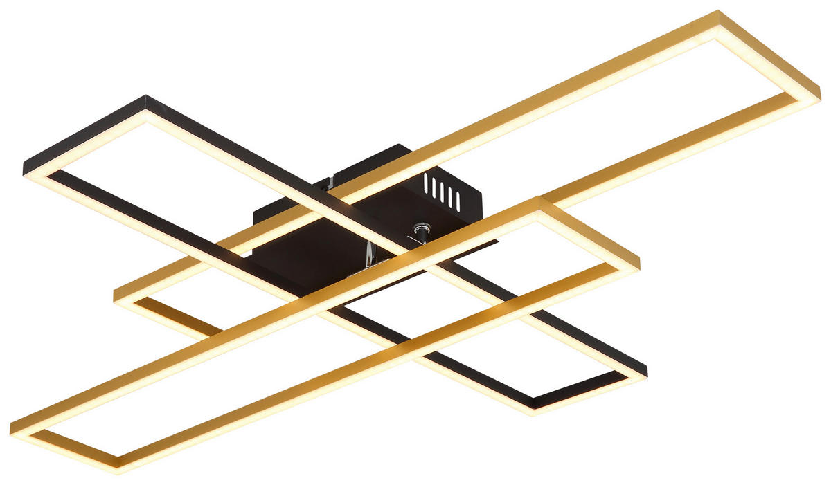 GLOBO LED-Deckenleuchte schwarz gold Aluminium Metall B/H/T: ca. 60x9,5x80 cm DAKARI - gold/schwarz (60,00/9,50/80,00cm) - GLOBO