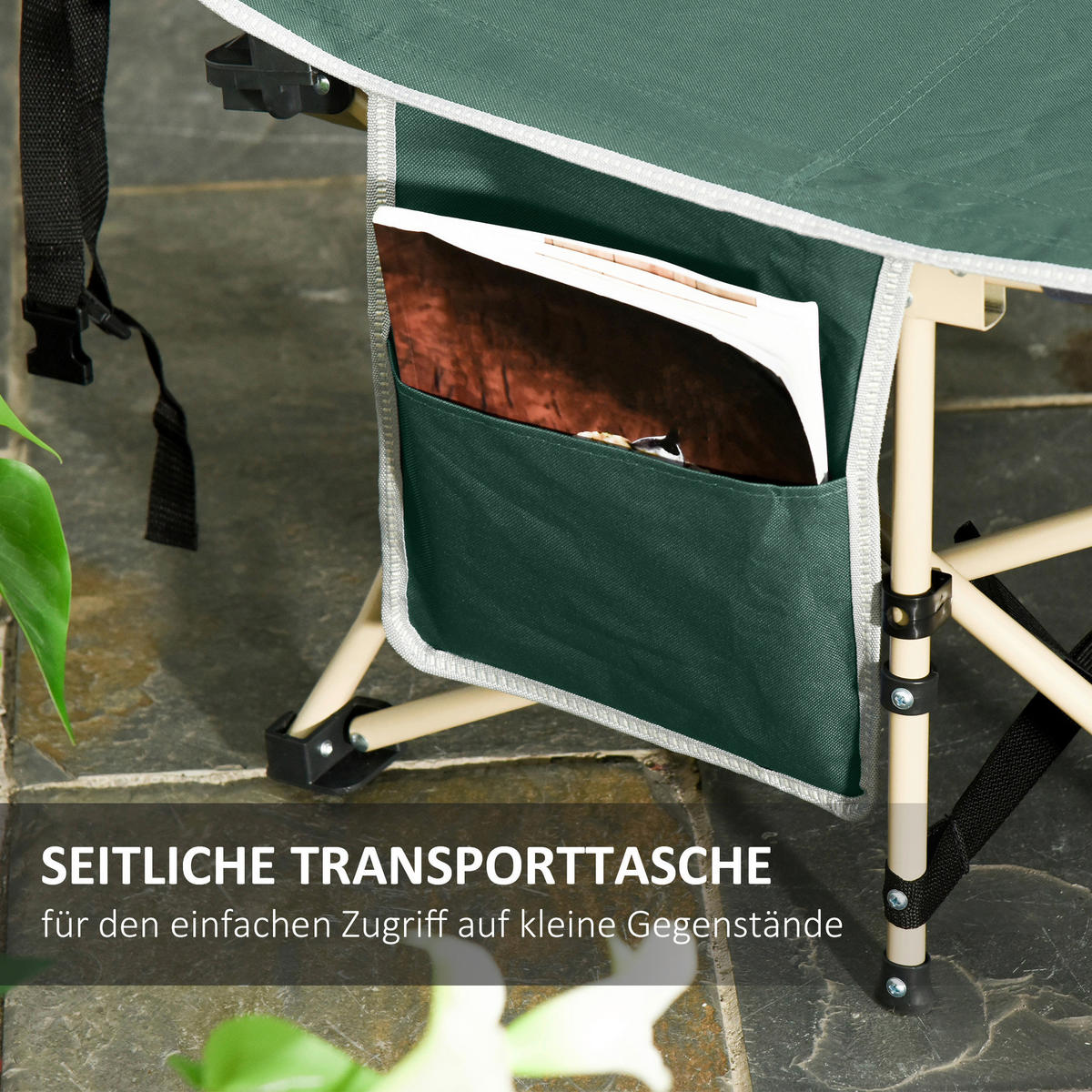Outsunny Campingartikel B/H/L: ca. 68x190x52 cm Feldbett - grün (52,00/68,00/190,00cm) - Outsunny