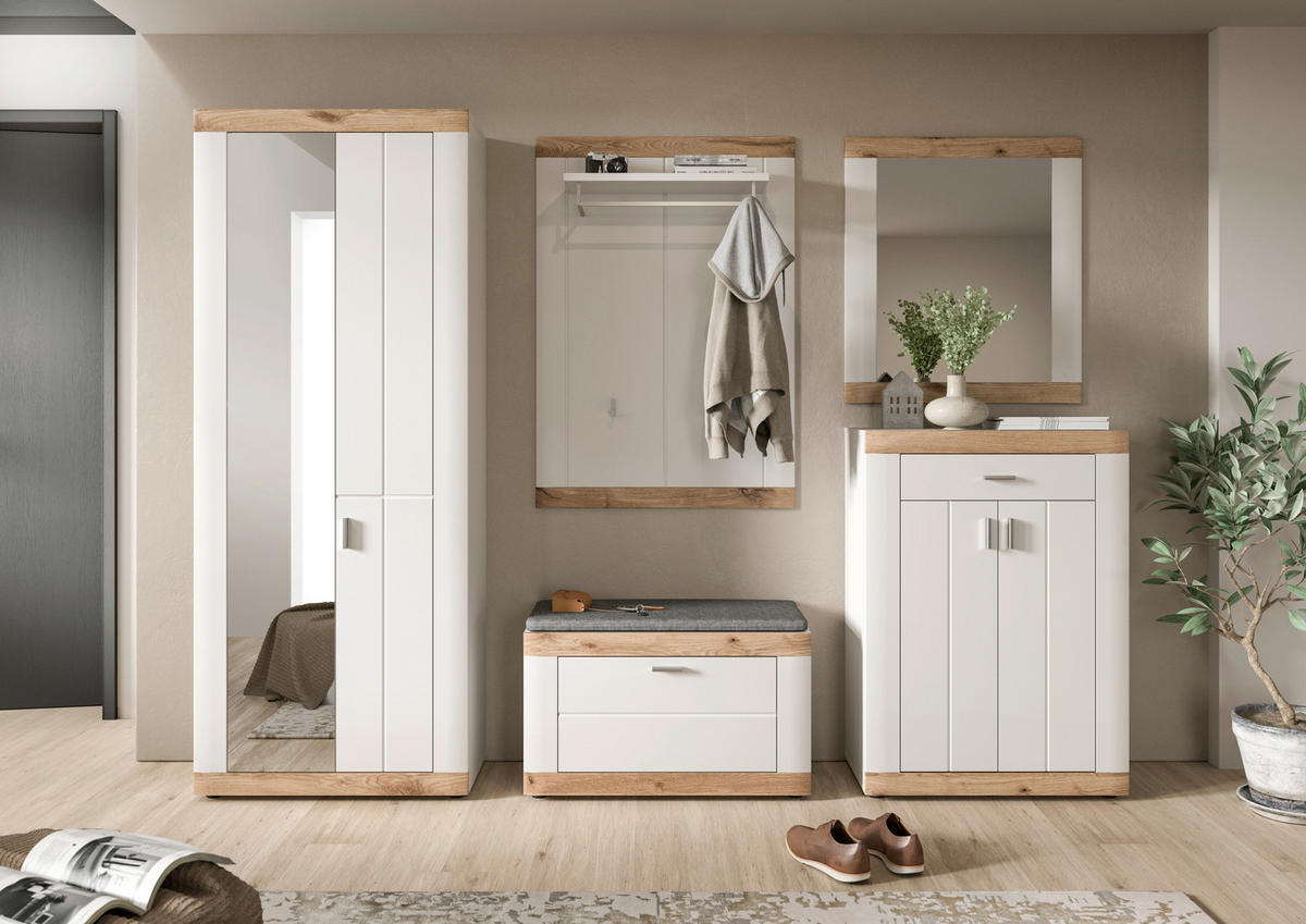 Garderobenspiegel LAREDO weiß matt MDF B/H/T: ca. 73x82x2 cm LAREDO - weiß (73,00/82,00/2,00cm) - xonox.home