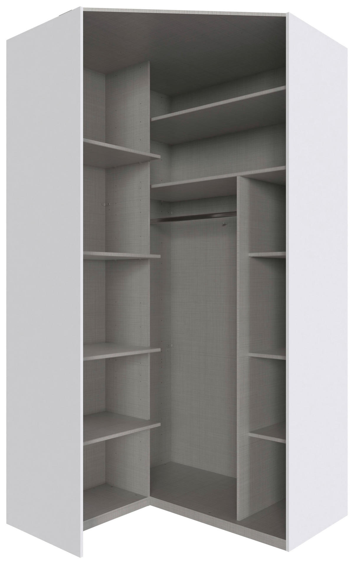 Eckschrank New York C Alpinweiß B/H/T: ca. 120x236x120 cm New York C - Alpinweiß (120,00/236,00/120,00cm)