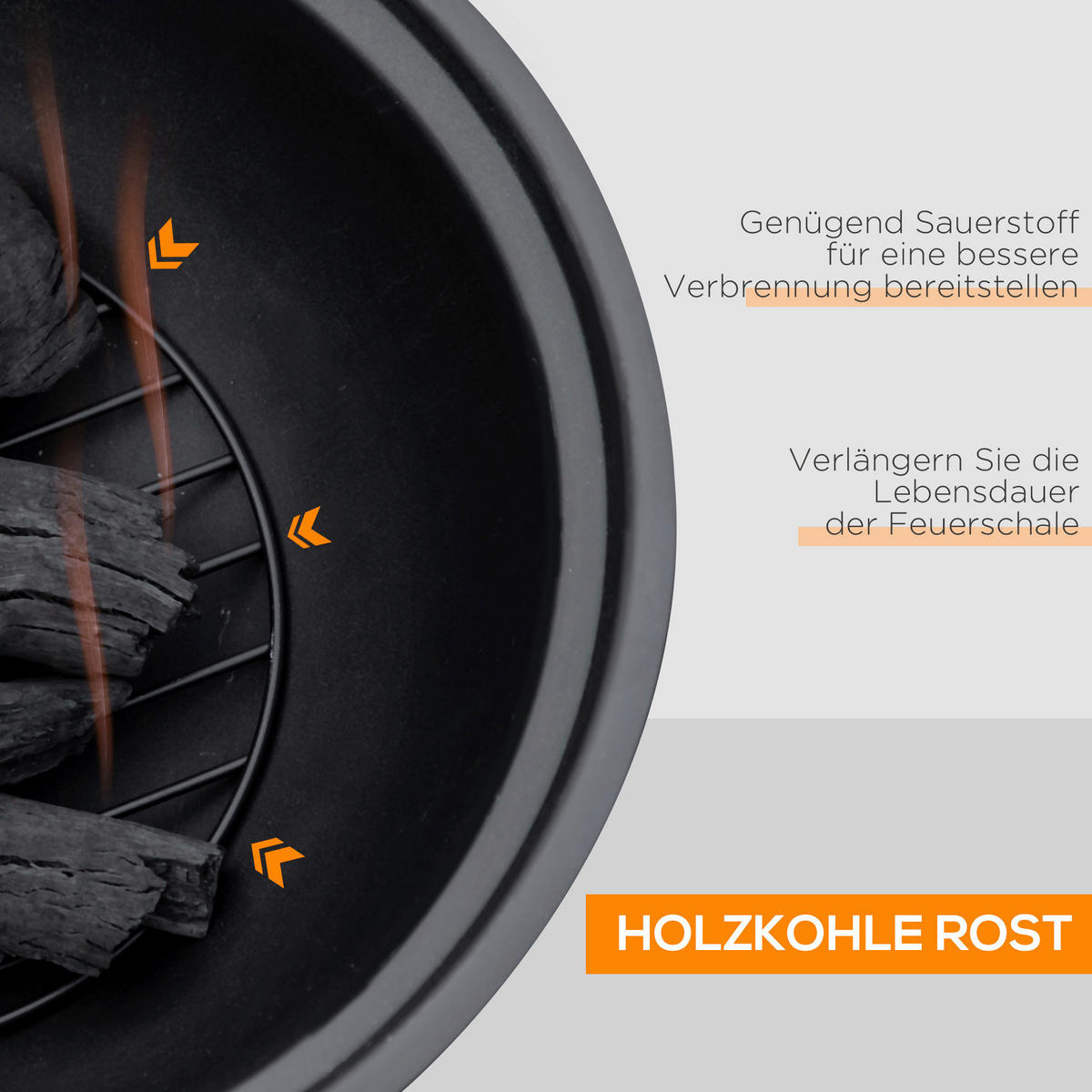 Outsunny Feuerstelle Metall B/H/L: ca. 61,5x39x61,5 cm Feuerstelle - braun (61,50/61,50/39,00cm) - Outsunny