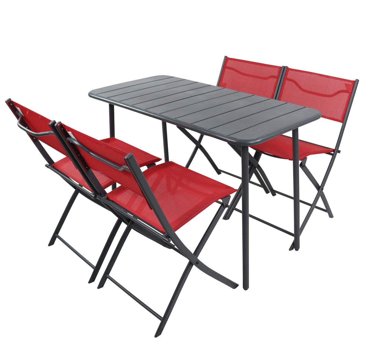 VCM Gartensitzgruppe Sumila rot Stahl B/H/L: ca. 45x79x46 cm Sumila - rot (46,00/45,00/79,00cm) - VCM