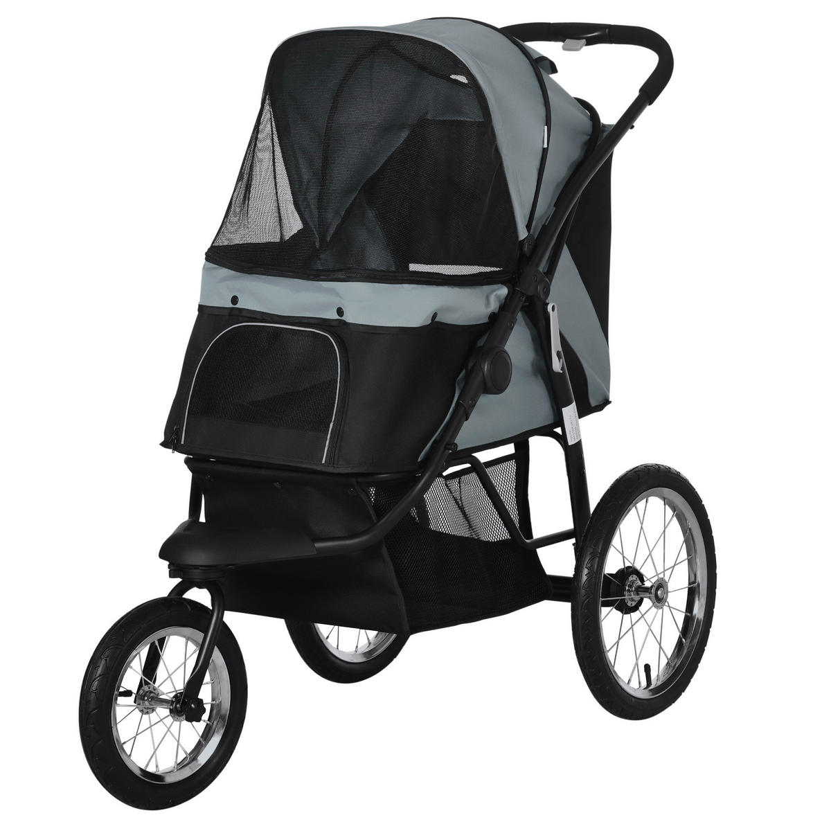 PawHut Hunde-Zubehör grau Polypropylen B/H/L: ca. 58x111x107 cm Hundebuggy - grau (107,00/58,00/111,00cm) - PawHut