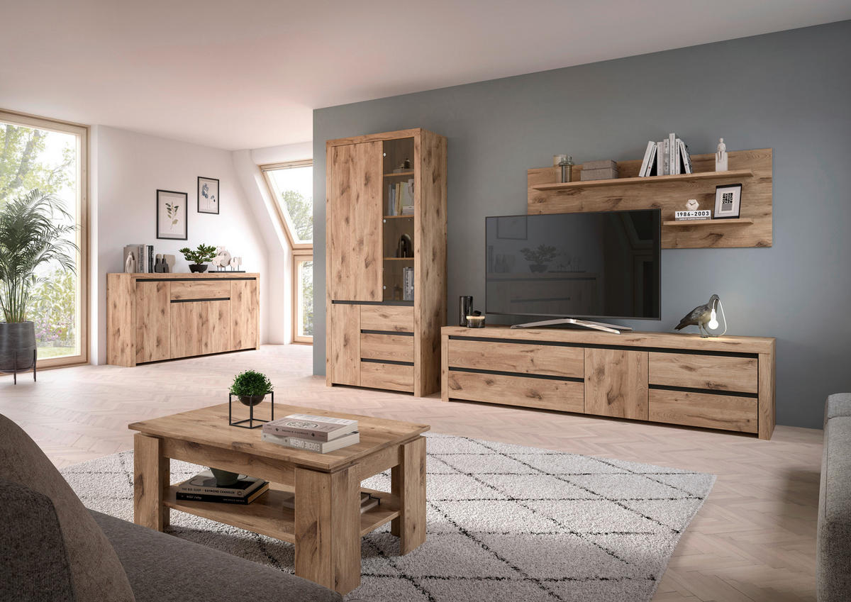 Wandboard Woody Nox Oak Nachbildung B/H/T: ca. 160x60x20 cm Woody - (160,00/60,00/20,00cm)