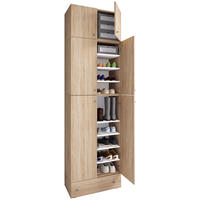 Schuhschrank Lona Eiche Sonoma Nachbildung weiß B/H/T: ca. 70x240x39 cm Lona - Eiche/weiß (70,00/240,00/39,00cm) - VCM Möbel
