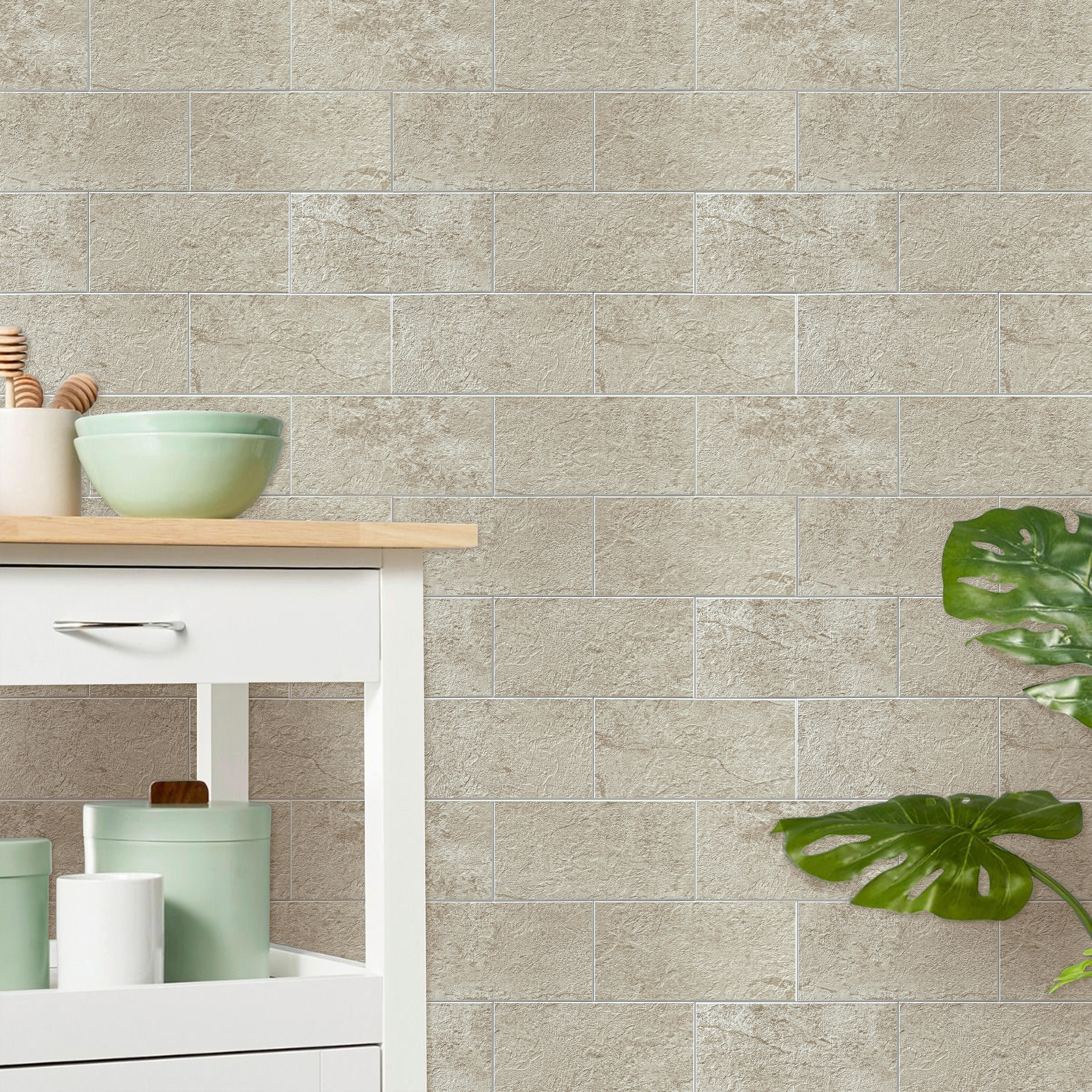 Wandfliesen beige B/L: ca. 30,05x30,5 cm Wandfliese_d-c-fix_selbstklebend - beige (30,05/30,50cm)