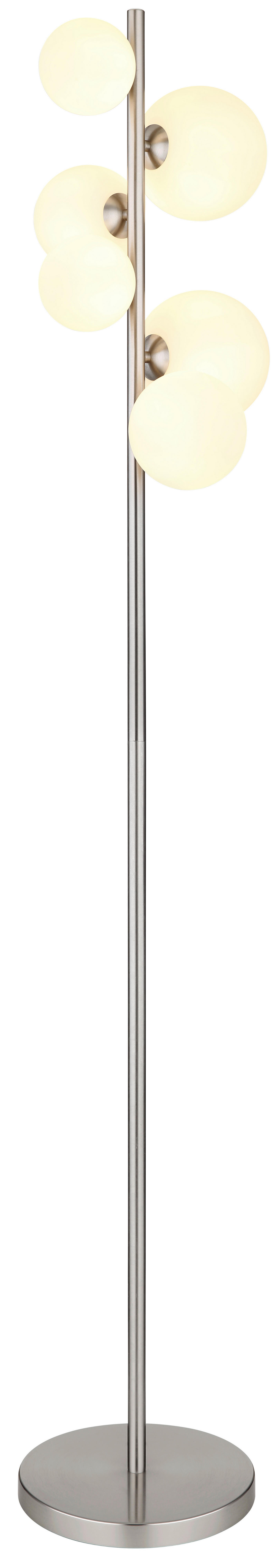GLOBO Stehleuchte nickel matt Metall B/H/T: ca. 28x155x29,5 cm G9 6 Brennstellen RIHA - nickel matt (28,00/155,00/29,50cm) - GLOBO