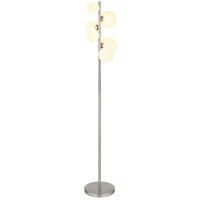 GLOBO Stehleuchte nickel matt Metall B/H/T: ca. 28x155x29,5 cm G9 6 Brennstellen RIHA - nickel matt (28,00/155,00/29,50cm) - GLOBO