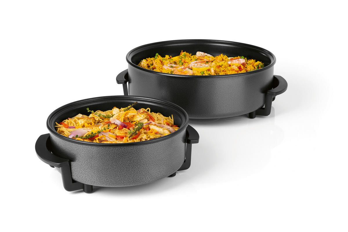 GOURMETmaxx Elektrische Party-Pfanne schwarz Edelstahl B/H/L: ca. 14,5x36x34,5 cm Elektrische_Party-Pfanne - schwarz (34,50/14,50/36,00cm) - GOURMETmaxx