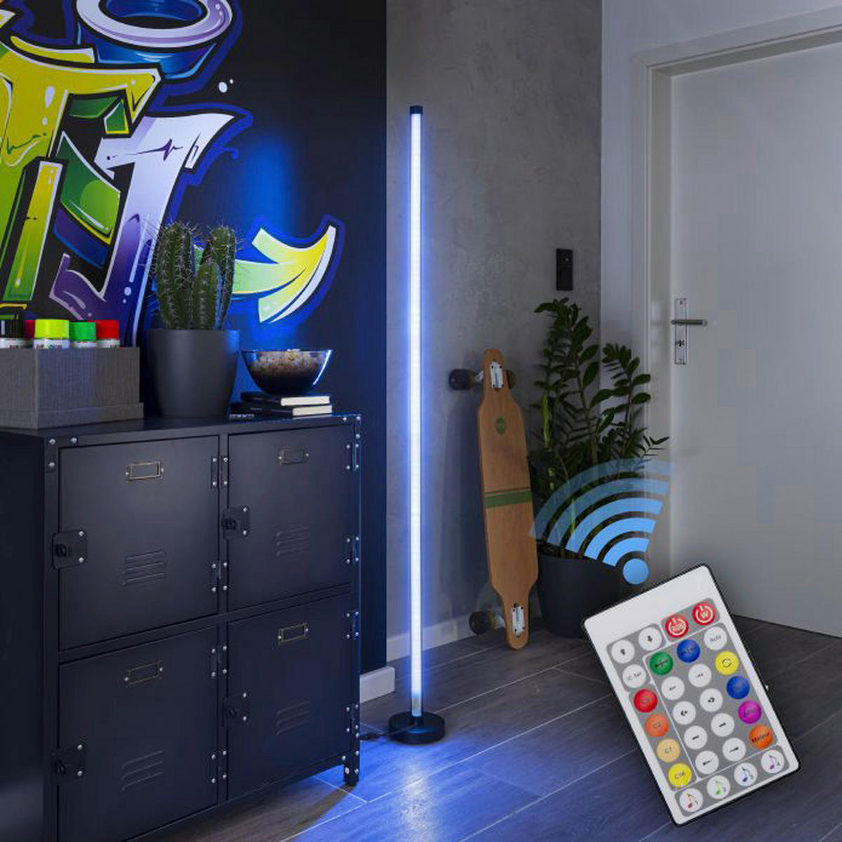 Näve Leuchten LED-Dekostehleuchte NV5269361 bunt Aluminium H/D: ca. 150x3 cm 180 Brennstellen LED-Dekostehleuchte Motion Light - bunt (3,00/150,00cm) - Näve Leuchten
