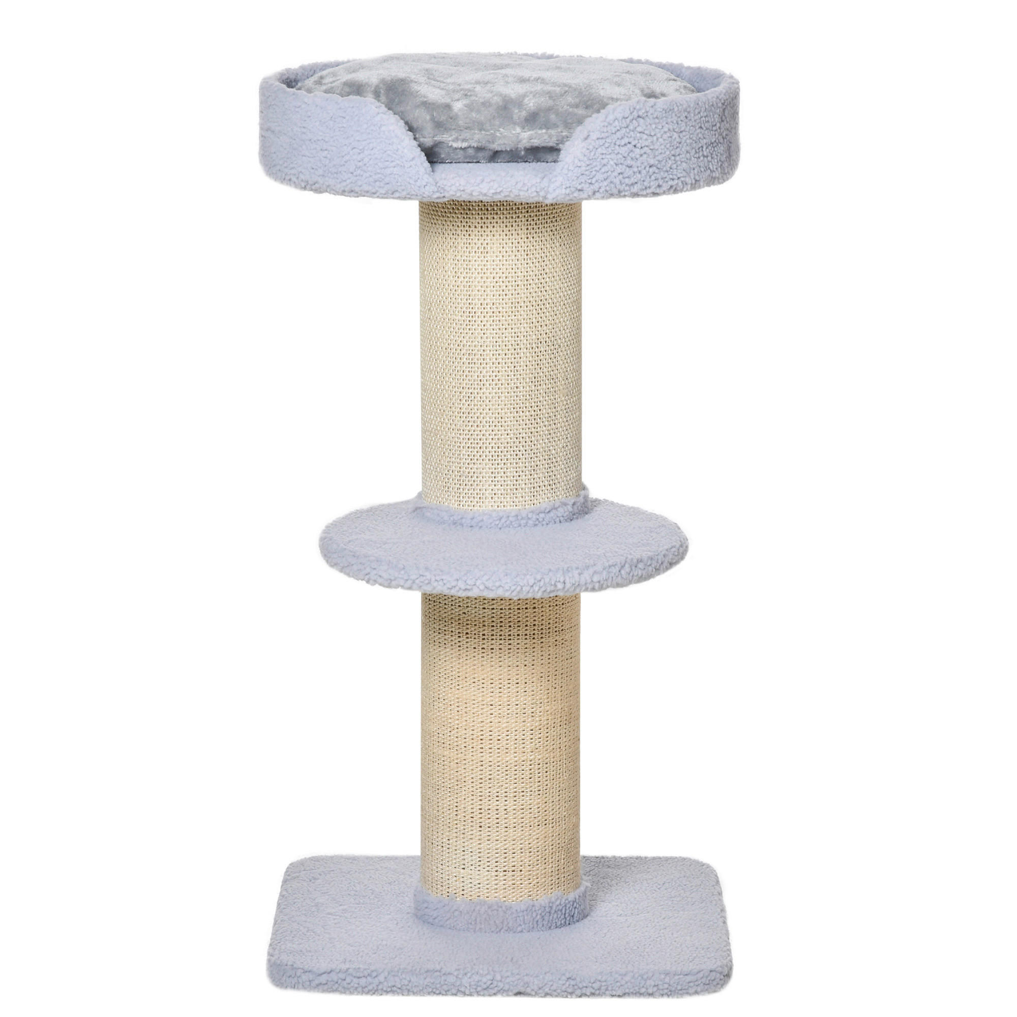 PawHut Kratzbaum hellgrau Sisal B/H/L: ca. 45x91x45 cm Kratzbaum - hellgrau (45,00/45,00/91,00cm) - PawHut