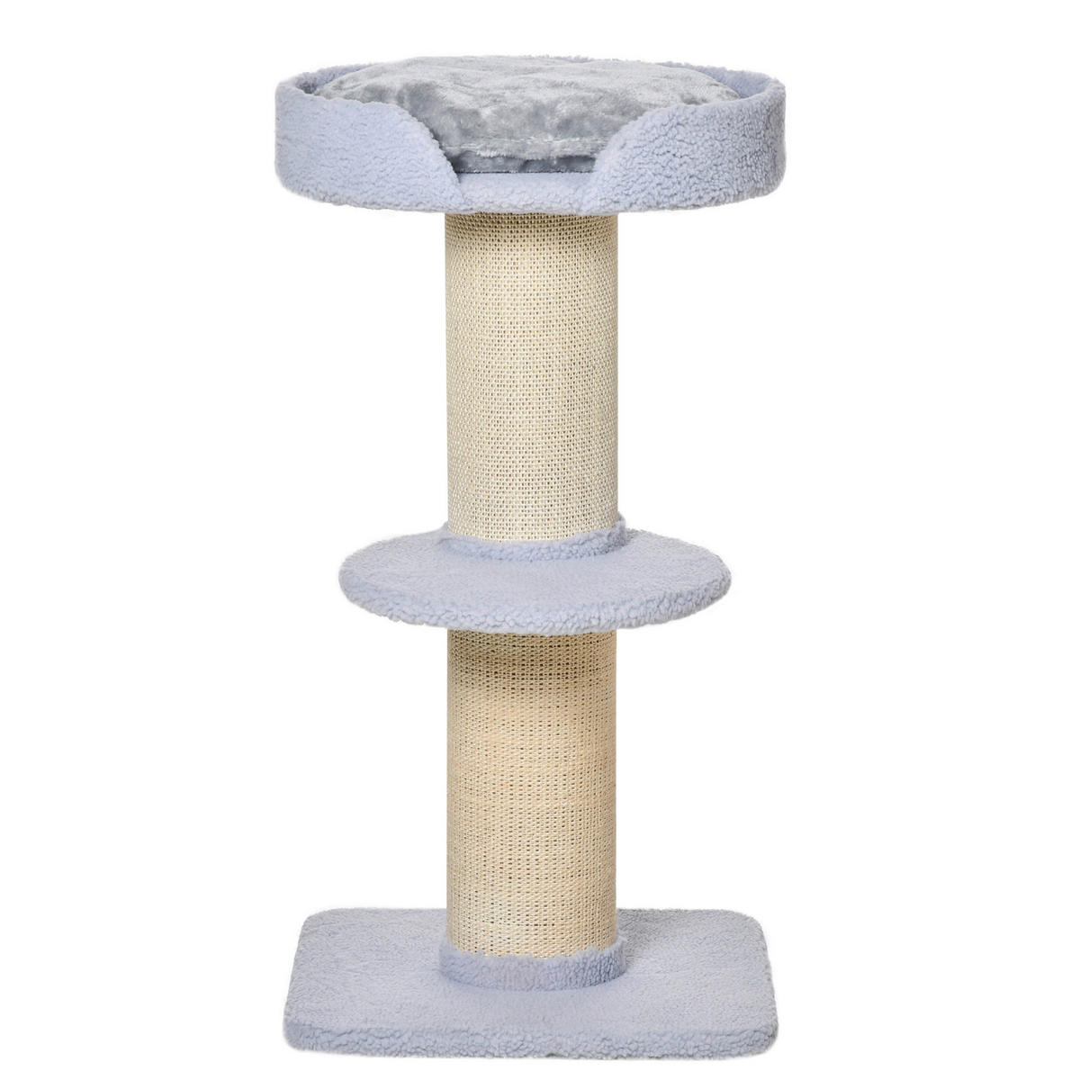 PawHut Kratzbaum hellgrau Sisal B/H/L: ca. 45x91x45 cm Kratzbaum - hellgrau (45,00/45,00/91,00cm) - PawHut