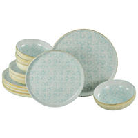 CreaTable Tafelservice Uno Emiliana blau Steinzeug 12 tlg. Uno Emiliana - blau - CreaTable