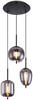 GLOBO Pendelleuchte Blacky 15345-3 schwarz Metall Rauchglas H/D: ca. 120x46 cm E14 3 Brennstellen Pendelleuchte_Blacky 3flg. - schwarz (46,00/120,00cm) - GLOBO