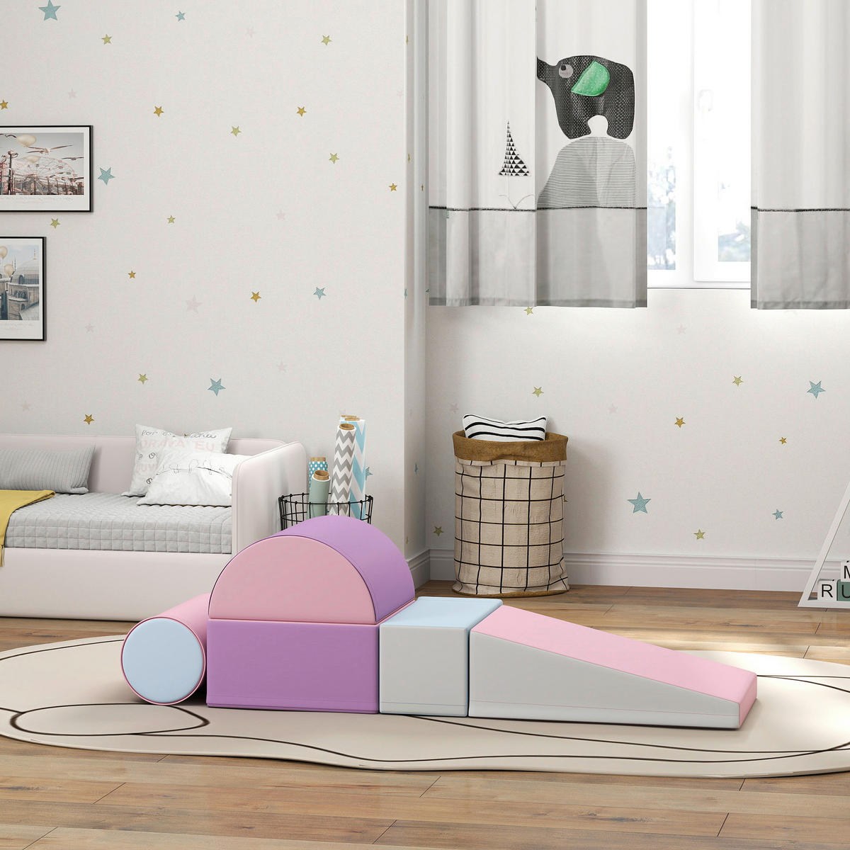 HOMCOM Bausteinset B/H/L: ca. 40,6x20,3x40,6 cm Bausteinset - multicolor (40,60/40,60/20,30cm) - HOMCOM