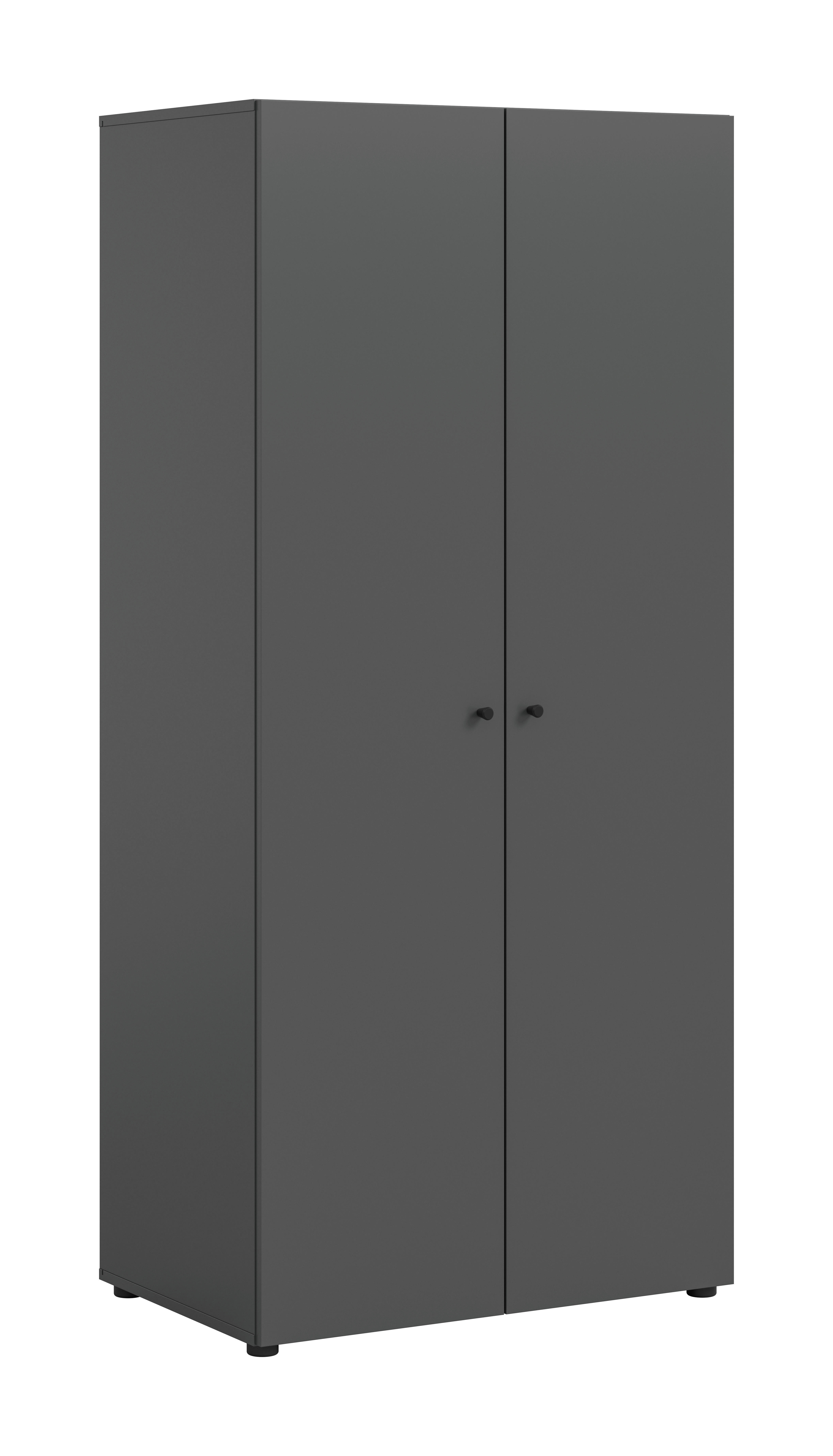 Kleiderschrank DARWIN anthrazit B/H/T: ca. 80x176x51 cm DARWIN - anthrazit (80,00/176,00/51,00cm) - xonox.home