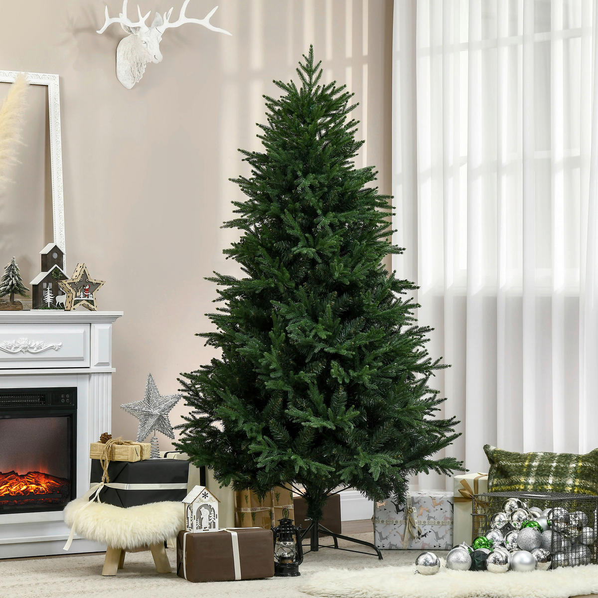 HOMCOM Weihnachtsbaum Weihnachtsbaum - grün (180,00/120,00/120,00cm) - HOMCOM