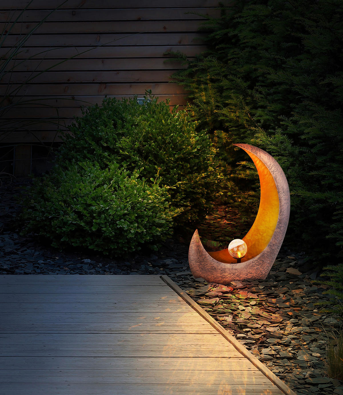 LED-Solarleuchte klar messing Metall B/H/T: ca. 13,5x45x37,5 cm SOLAR - klar/messing (13,50/45,00/37,50cm) - GLOBO