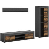 Wohnwand Jam Matera Nachbildung Old Wood Nachbildung B/H/T: ca. 159x235x35 cm Jam - (159,00/235,00/35,00cm) - xonox.home