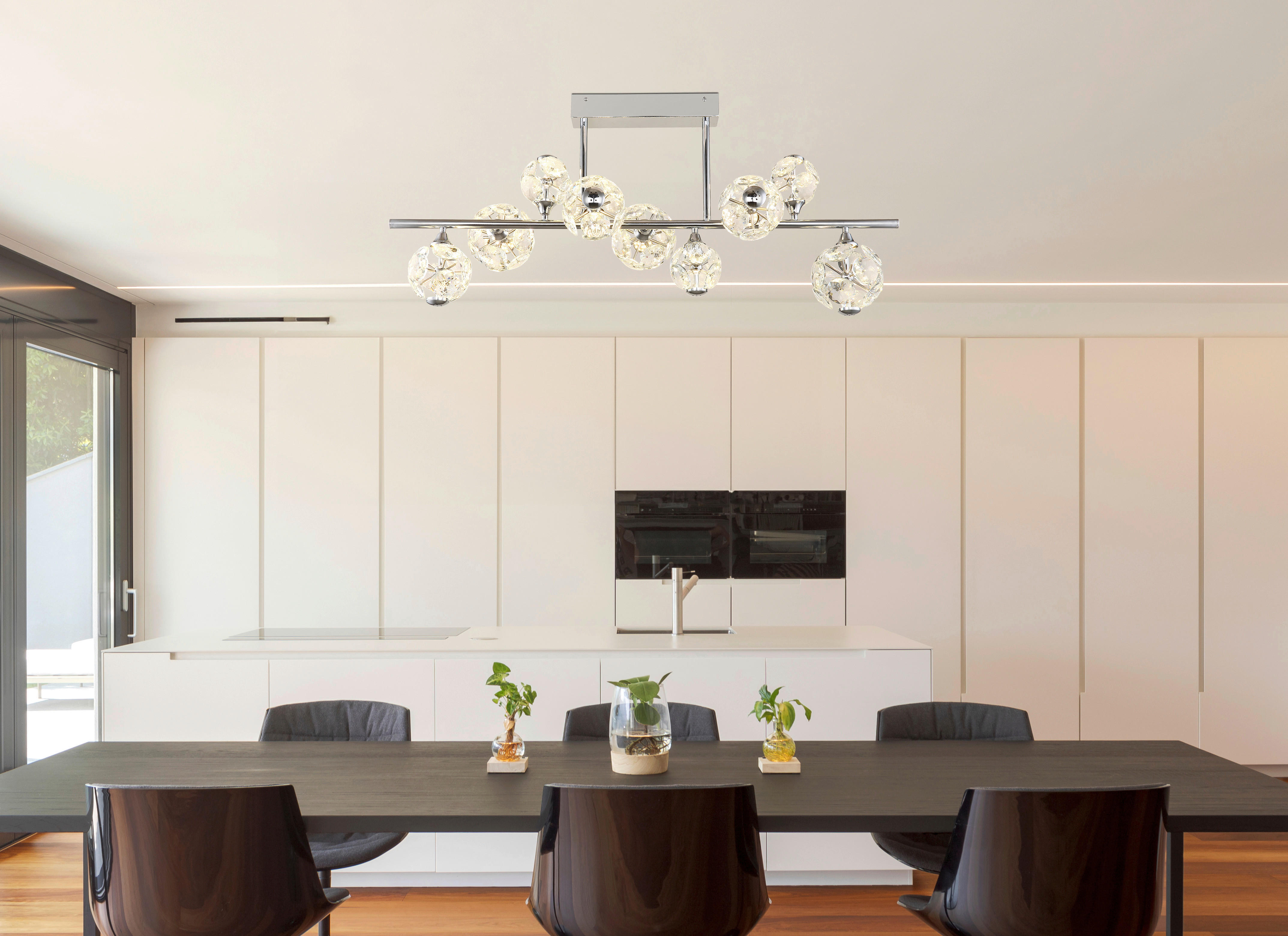 Thumbnail - GLOBO Deckenleuchte Chrom klar Metall B/H/T/L: ca. 34,5x45x101x101 cm 1 Brennstellen