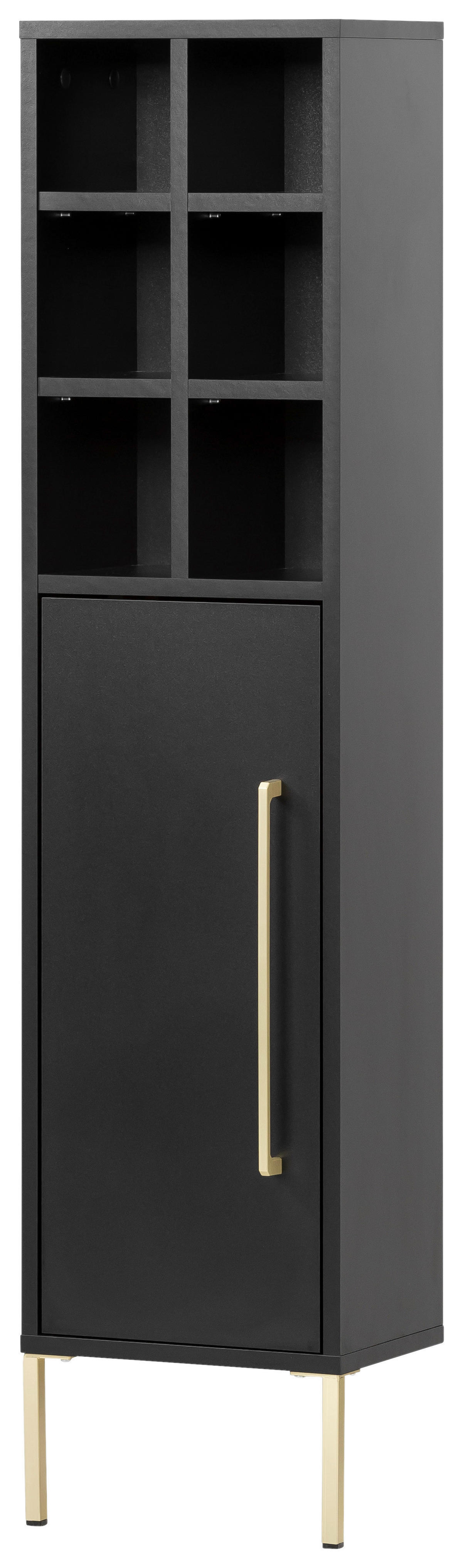 Midischrank Sarah schwarz B/H/T: ca. 30,4x130,6x21,8 cm Sarah - schwarz (30,40/130,60/21,80cm) - Möbelpartner