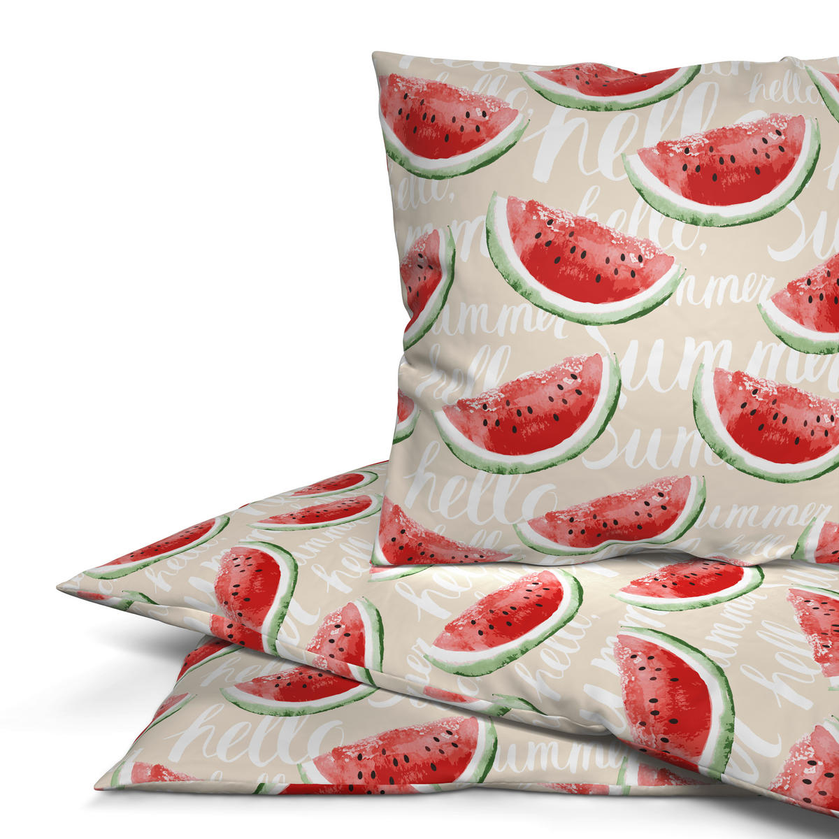 Microfaser Bettwäsche Bettwäsche_Microfaser Melone - beige/rot (135,00/200,00cm)