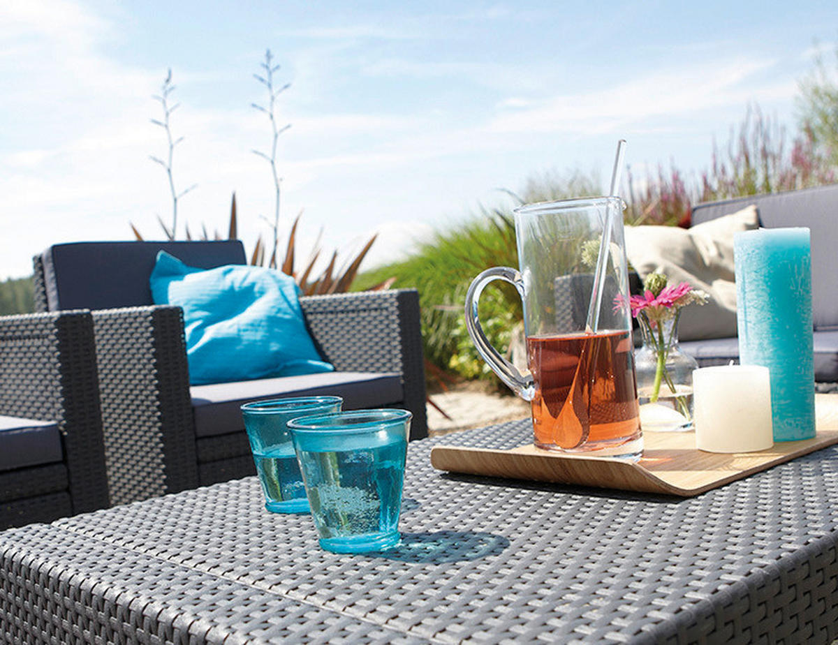 Allibert Loungeset Monaco grau Kunststoff Monaco - grau - Allibert