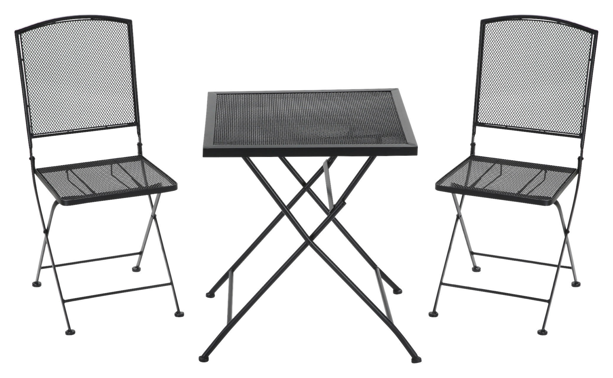 Outsunny Balkonset schwarz Metall B/H/L: ca. 60x70x60 cm Balkonset - schwarz (60,00/60,00/70,00cm) - Outsunny
