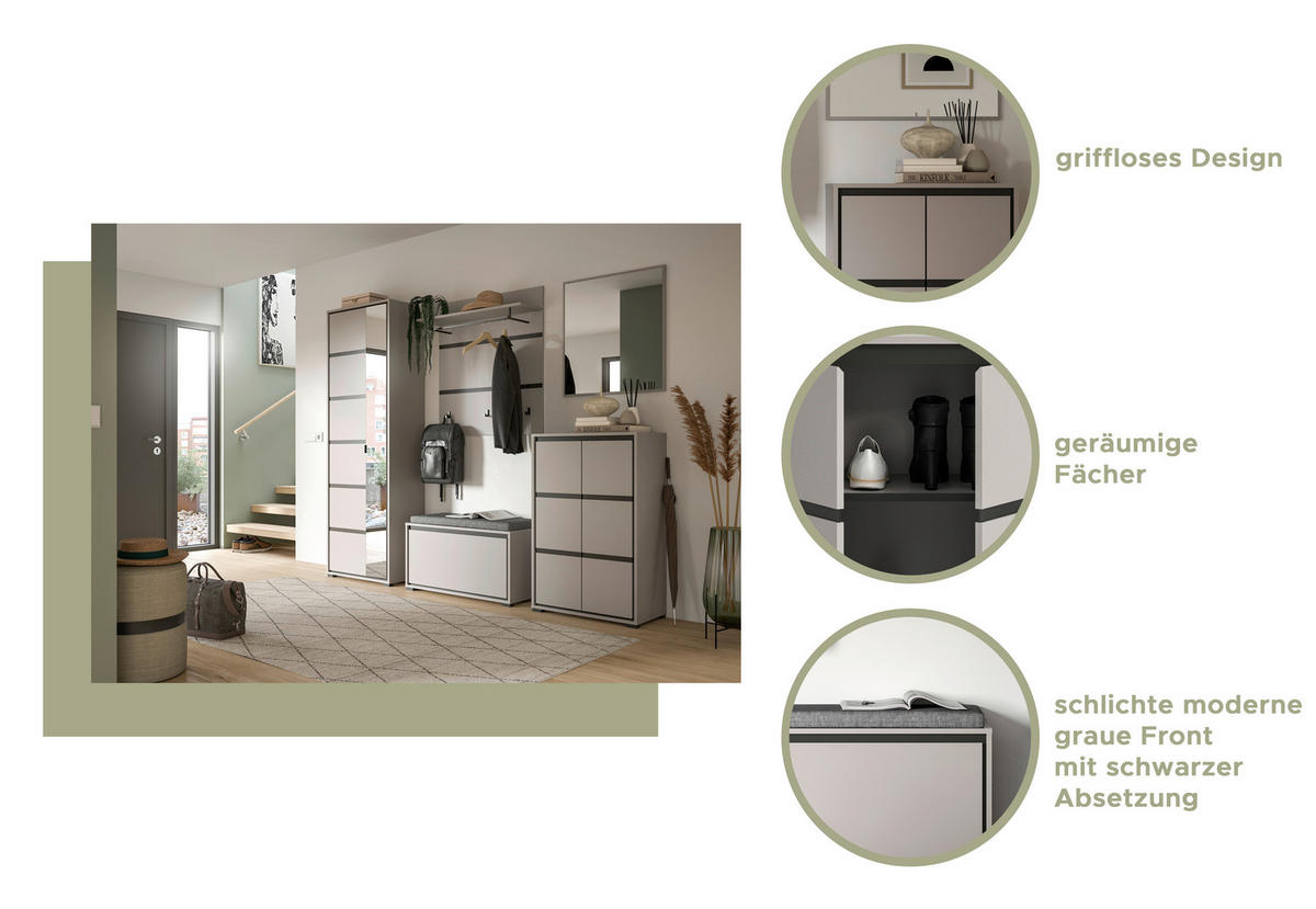 Garderobe JARU B/H/T: ca. 65x196x37 cm JARU - (65,00/196,00/37,00cm) - xonox.home